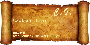 Czotter Imre névjegykártya